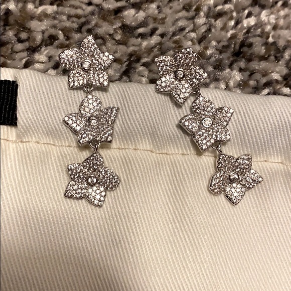 kate spade Jewelry - Kate Spade Crystal Pave Bloom Linear Drop Earrings